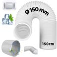 Tuyau d'Échappement de Climatiseur Portable, avec adaptateur, Mobile Tuyau Kit Diamètre de 150 mm, longueur 150 cm, Pour Climatisa