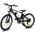 Vélo électrique de montagne - VTT electrique homme 22-30 km/h 250W 21 vitesses Noir-0