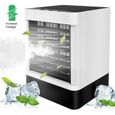 3 en1 Climatiseur Mobile Air Mini Cooler 12V Rafraichisseur d'air Ventilateur, Portable Humidificateur 600ML Purificateur