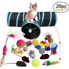 Jouets pour Chats - ZGEER - Kit de 20 Pièces - Tunnel - Jouets Souris - Jouets Plumes