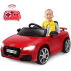 DREAMADE Voiture Electrique 12V pour Enfants avec Télécommande, Voiture Audi TTRS Vitesse 5Km/h avec Lumières LED, Blanc