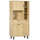 HOMCOM - Armoire de cuisine - Panneaux de particules - 78x40x166cm - Bois naturel