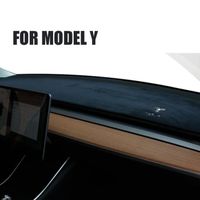 Décoration intérieure,Couverture de tableau de bord en flanelle,tapis de tableau de bord antidérapant pour Tesla - Black For Model Y
