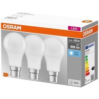 OSRAM Ampoule LED standard dépolie avec radiateur B22 8,5W - Blanc froid