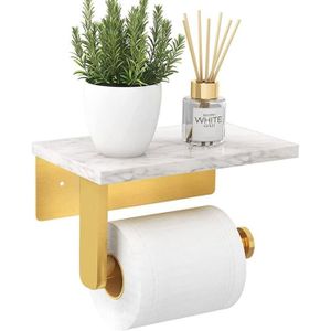 Porte-Rouleau Papier Toilette Ventouse - Fixation Murale Sans Percage Blanc