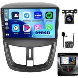 Autoradio Android 15 Hikity Pour Peugeot 308/408 2007-2015 – Écran Tactile 9 Pouces, 4G+64G, Carplay/Android Auto Sans Fil, Caméra De Recul