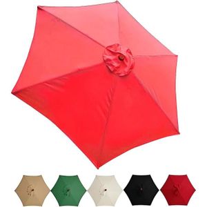 PARASOL Toile de rechange pour parasol de jardin - Housse de remplacement en polyester haute densité - Rouge