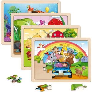PUZZLE Wooden Puzzles for Kids Ages 3-5, 4 Packs 24 PCs W