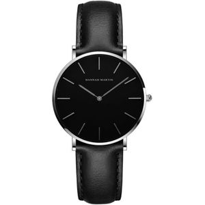 MONTRE Bracelet de montre femme Allskid - Style minimaliste - Cadran noir - Cuir PU - Quartz élégant - J2163