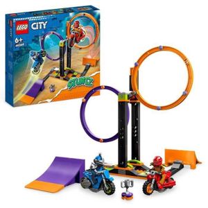 ASSEMBLAGE CONSTRUCTION SHOT CASE -LEGO City Stuntz 60360 Le Défi de Cascade : les Cercles Rotatifs, Jouet Moto pour 1 ou 2 Joueurs