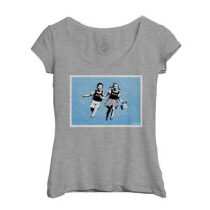 T-SHIRT T-shirt Femme Col Echancré Gris Banksy Jack & Jill