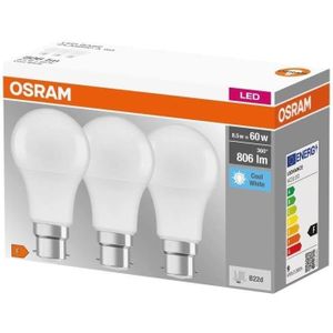AMPOULE - LED OSRAM Ampoule LED standard dépolie avec radiateur B22 8,5W - Blanc froid