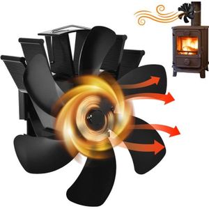 Ventilateur de puissance thermique 6 lames Écologique Efficace Brûleur à  bois/bûches Circulation d'air chauffé Ventilateur - Cdiscount Bricolage