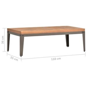 TABLE BASSE JARDIN  Table basse de jardin 110x55x36 cm Bois solide d'acacia Qqmora yy4203