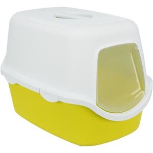 BAC À LITIÈRE Bac à litière TRIXIE Vico - Couvercle - 40 × 40 × 56 cm - Lime et blanc