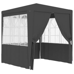 TENTE DE CAMPING vidaXL Tente de réception avec parois 2,5x2,5 m Anthracite 90 g/m²