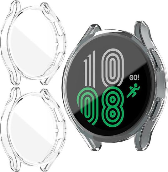 Lot De 2 Coques TPU Semi-Rigides Pour Garmin Venu 4 (41 Mm) - Transparente Et Orange - Protection Anti-Chocs Léger