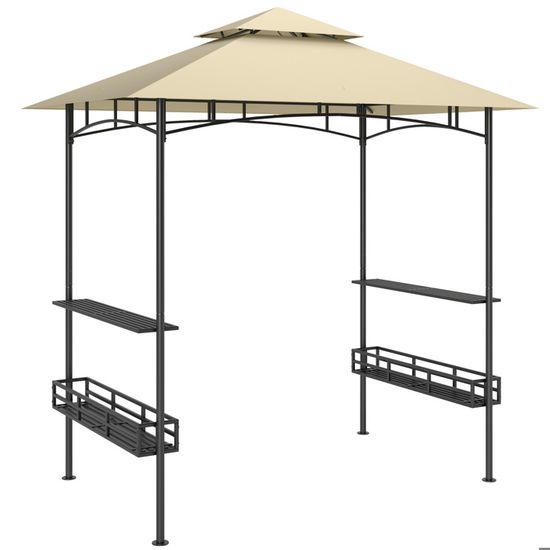 Pavillon Barbecue Stilista 240x150x245cm Toit Double Couche - Anthracite - Structure Acier