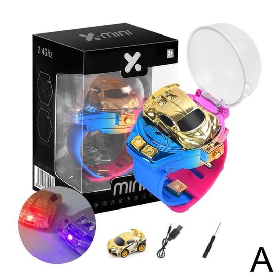 Type A-Mini montre de voiture t?�l?�command?�e pour enfants, d?�tection infrarouge, flash RC, jouet 