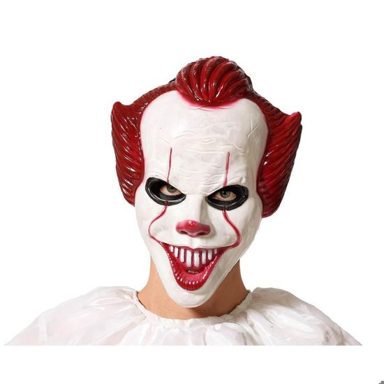Masque De Clown Effrayant Adulte Halloween - Masque Latex Tête Entière, Perruque Incluse