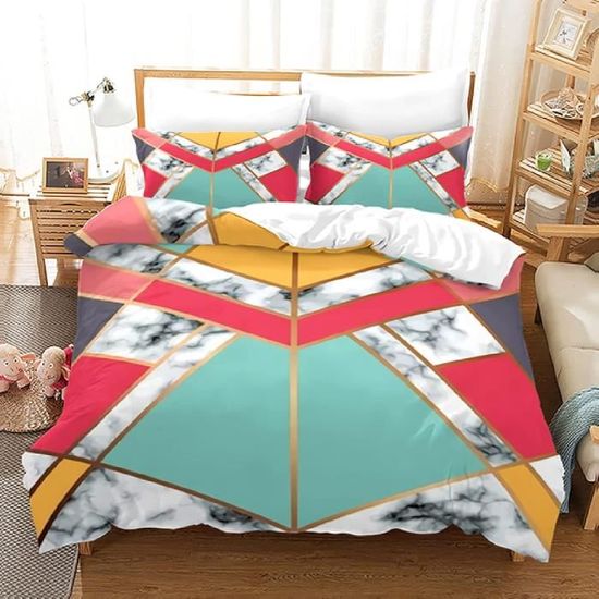 Housse De Couette Microfibre Enfant 140x200 Cm + 2 Taies 65x65 Cm - Doux, Respirant, Facile à Entretenir | Parure De Lit 3 Pièces