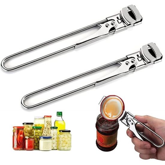 Ouvre-bocal Réglable En Acier Inoxydable - Pour Mains Faibles, Ouvre Pots Et Bouteilles De 1 à 10 Cm (poignée Ergonomique, Antidérapant)