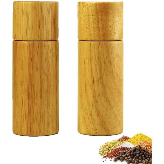 Ensemble salière et moulin à poivre vintage en bois, Penzey's Spices, Gesundheit - France