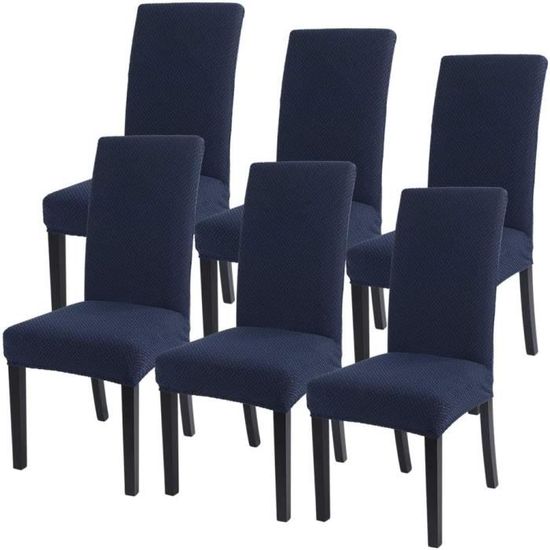 TABLE CUISINE AVEC Housses de chaise extensibles pour salle &agrave; manger, 1-2-4-6 pi&egrave;ces amovibles en tissu &eacute;la388