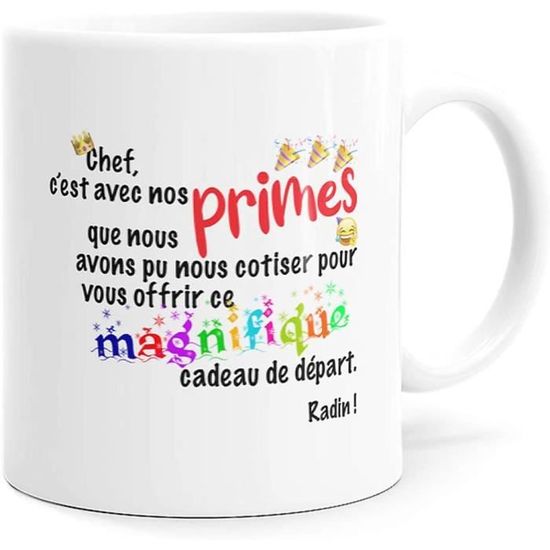Humour Collègue Tasse Message Drôle Chef. Idée Cadeau Original Départ