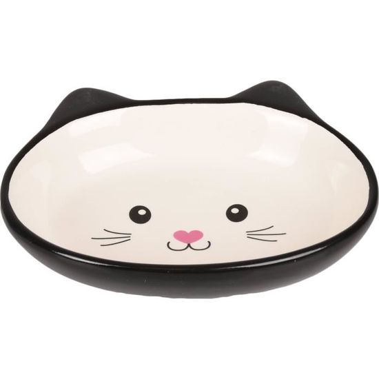 Gamelle en céramique tête de chat noir - FLAMINGO