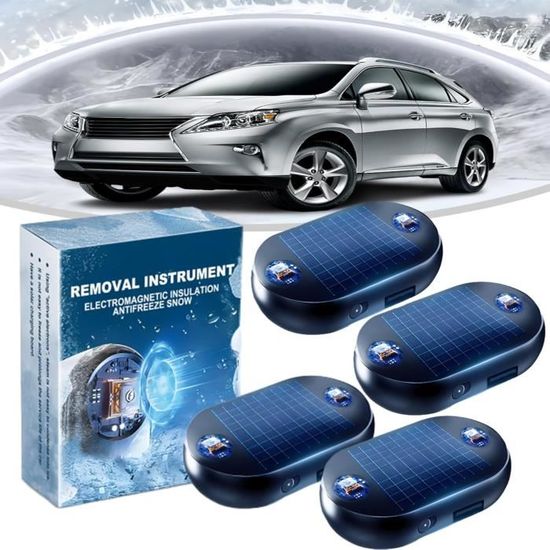 Dispositif Antigel Pour Pare-brise Voiture - Recharge Solaire/USB - Technologie électromagnétique - 2 Pièces - Protection Hivernale Sans Produits Chimiques - 5