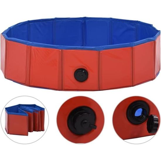 Piscine pour chat - 30 x 10 cm Pliable Avec 6 jouets de pêche - Mini