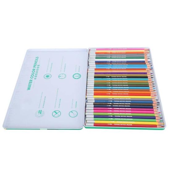 Rokrist Lot De 36 Crayons Aquarelle Avec Brosse Dans Une Boîte En Métal