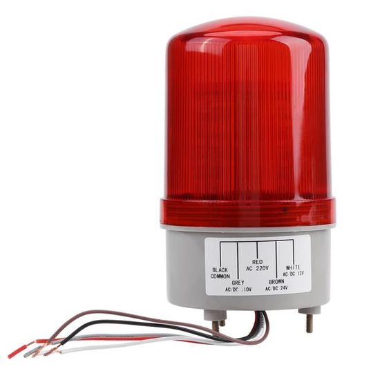 Ampoule LED Rotative D'avertissement AC220V - 3W Rouge - Pour Gyrophare Ou Signal D'urgence