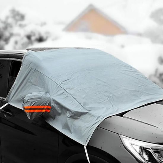 Housse de pare-brise en verre de voiture d'hiver Housse de motoneige Housse  antigel Écran solaire Housse en verre Protection extérieure de voiture  d'hiver