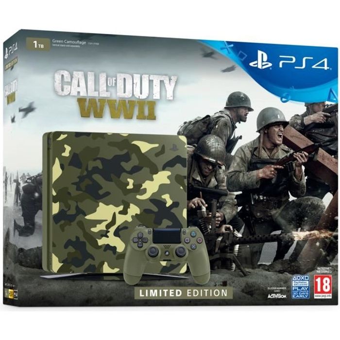 Console PS4 Slim 1To Édition Limitée Camo Design + Call of Duty WWII + Qui Es-Tu ? (À télécharger) - PlayStation Officiel