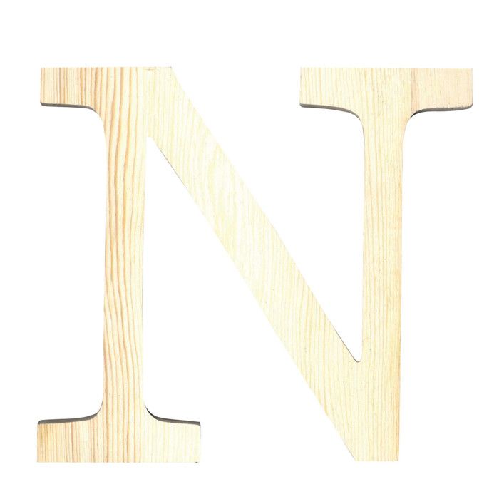 ARTEMIO Lettre N en Bois Découpé 19 cm