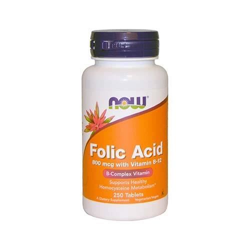 Now Acide Folique et Vitamine B12 (250 comprimés)
