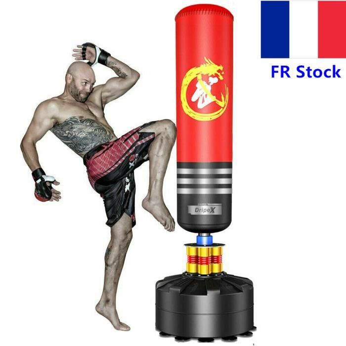 Sac de frappe de boxe sur pied 1,75 m – Sac de frappe résistance et durabilité de qualité exceptionnelle pour boxe, kick boxing