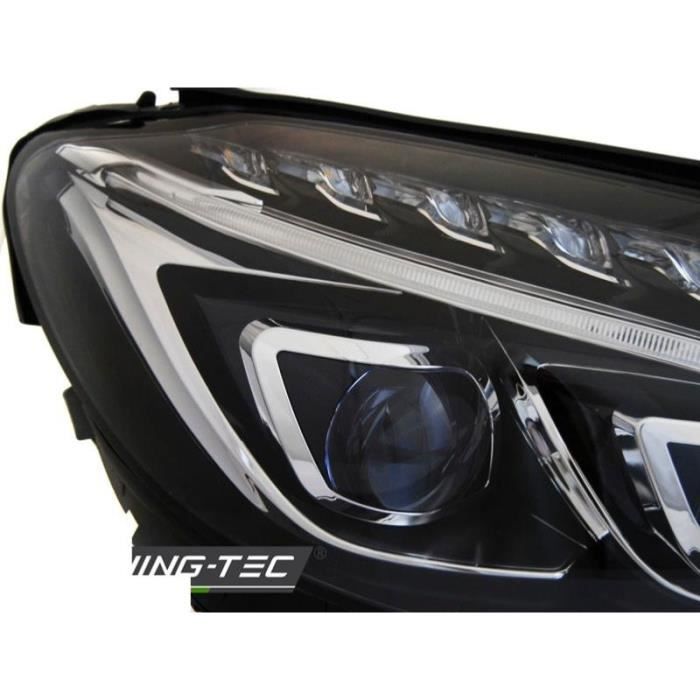 Paire de feux phares Mercedes Classe C W205 14-18 LED DRL Noir
