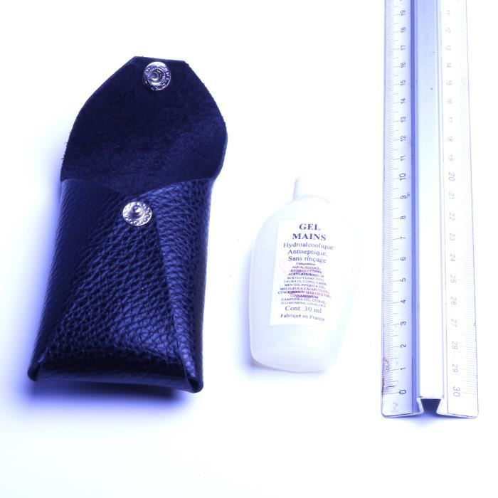 Etuis ceinture en cuir pour flacon gel hydroalcoolique housse distributeur gel mains personnelles.