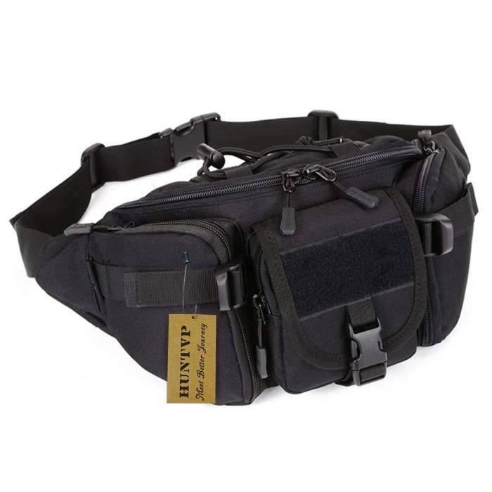 Sac Banane Sac de Ceinture Tactique Militaire Molle Sac de Multifonction Sac Imperméable en Nylon Sac Homme Femme pour Voyage - No