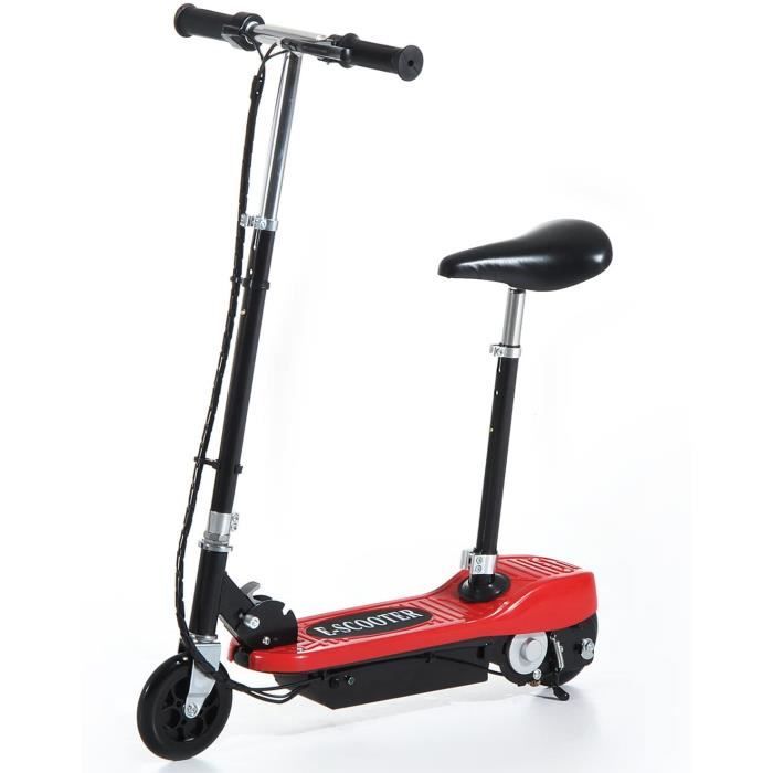 HOMCOM Eacutelectrique 120 W Pliable pour Enfants de 7 agrave 12 Ans Hauteur de Guidon et Selle Reacuteglable 10 Kmh 30