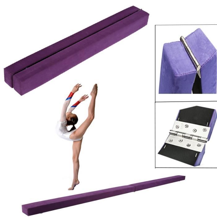 7FT Poutre d'équilibre de Gymnastique Pliable Équipement de Formation pour les débutants de la gymnastique (violet) HB056