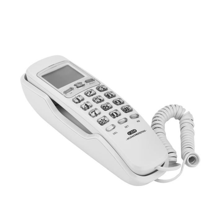 Cuque Téléphones muraux fixes Recomposition à un bouton Recherche d'appel téléphonique mural Sans interférence