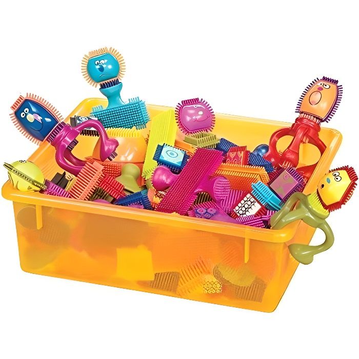 B Toys - – Les Spinaroos Bristle Blocks – Blocs à picots souples – Jeux de construction créatifs – Pour enfants de 2 ans et plus