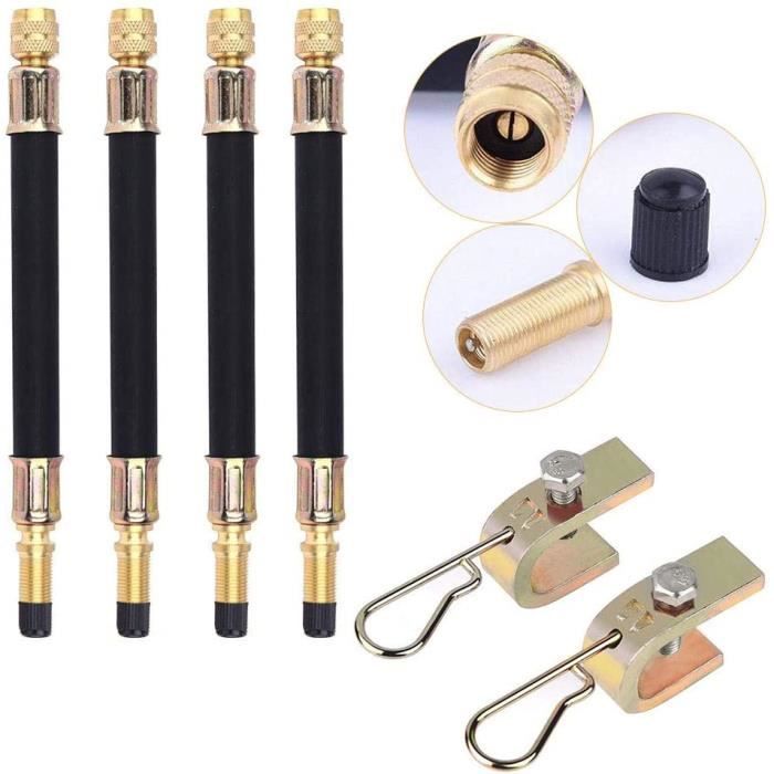 Valve de Pneu Pinces 2PCS-19cm Pneu Valve Rallonge Adaptateur Air Pneu Valve Extension Pour Camion Bus et Remorque -4pcs