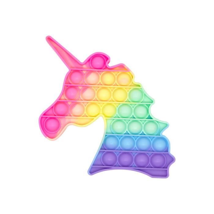 Forme Licorne, Pop it Fidget Toys Pack, Fidgets Toy Anti Stress, Popit Games Pas Cher, Popits multicolores Fidget Toys