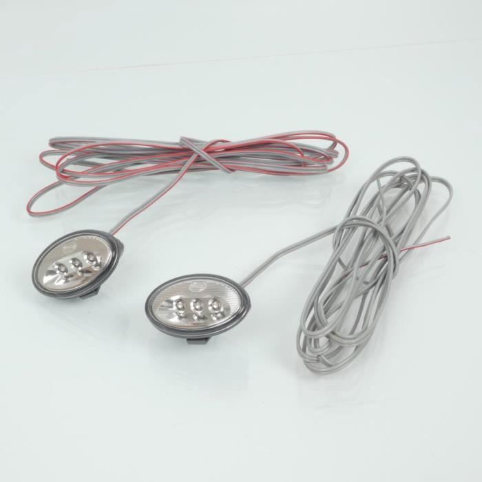 Paire de mini clignotant LED 12V orange pour moto type œil de chat cat eye Neuf