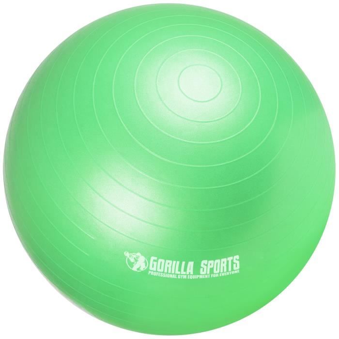 Ballon de gymnastique de couleur vert mat - Taille : 65 cm